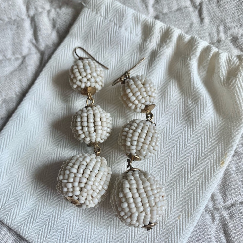 J.crew white beaded earrings